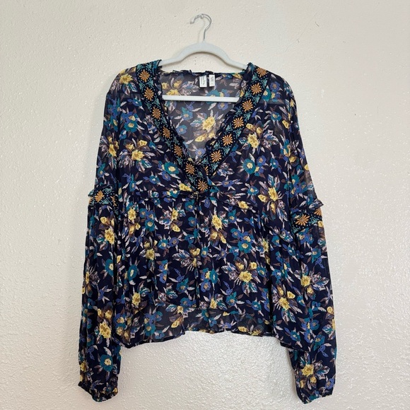 Meadow Rue Anthropologie Strasser Floral Blouse - Picture 2 of 7